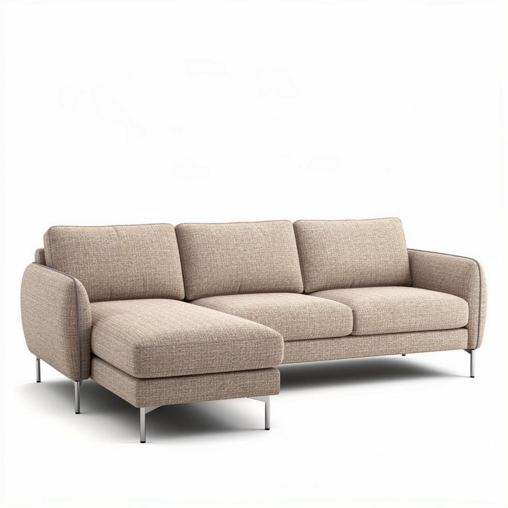Fabric sectional sofa for living room - 220 x 90 x 85cm