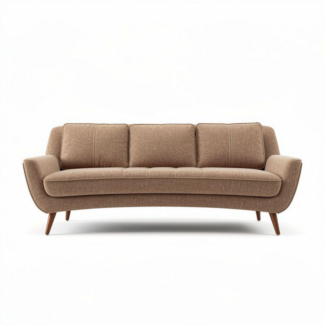 Fabric upholstered three-seater sofa for living room - approximately 200 x 85 x 75cm