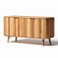 Natural wood sideboard for living room storage - 150 x 40 x 75cm