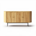 Wooden sideboard cabinet with cane doors - 160 x 50 x 60cm