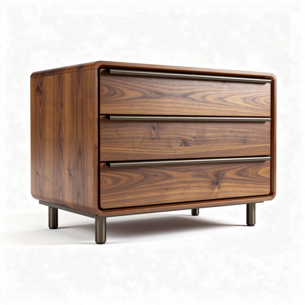 Wooden storage cabinet with three drawers for home organization - 80 x 45 x 50cm