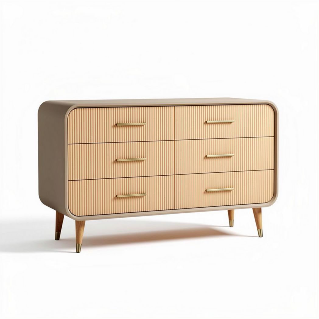 Wooden dresser with six drawers for storage - 120 x 50 x 80cm