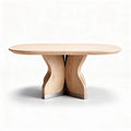 Modern dining table with natural wood finish - 200 x 100 x 75cm