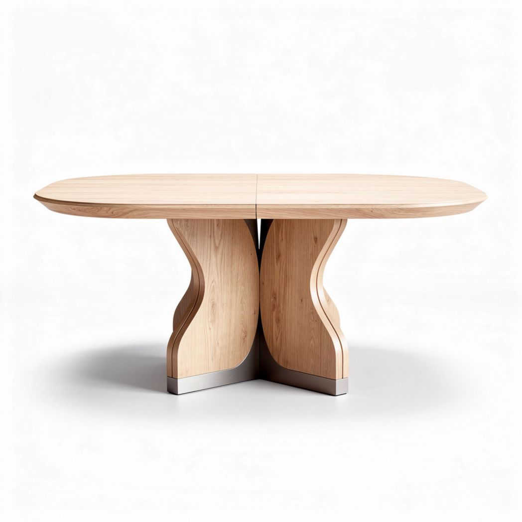 Modern dining table with natural wood finish - 200 x 100 x 75cm