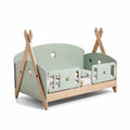 Children’s toddler bed with wooden frame and star accents - 120 x 60 x 80cm