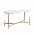 White console table with gold metal legs - 120 x 40 x 75cm