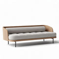 Wooden frame sofa with fabric upholstery for living room - 180 x 80 x 70cm