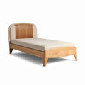 Wooden bed frame with fabric headboard for kids - 200 x 100 x 50cm