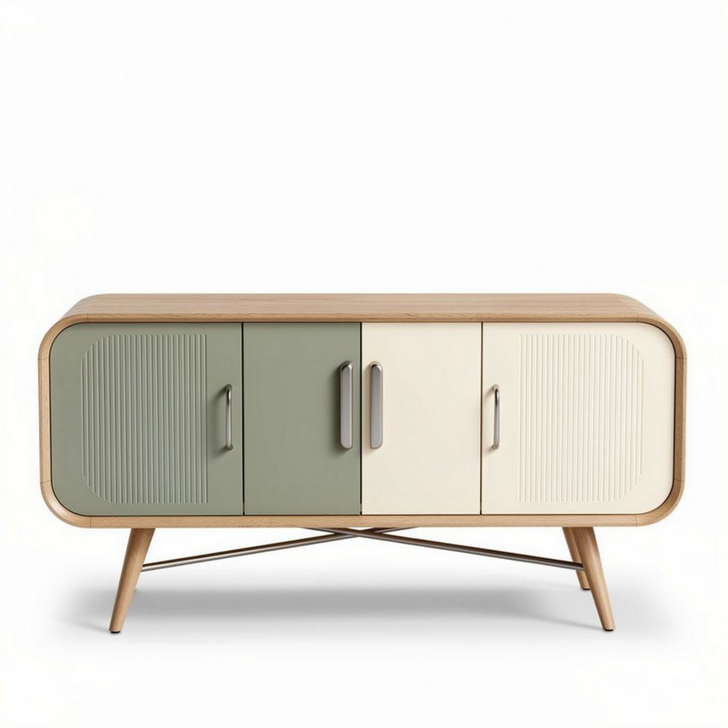 Modern storage cabinet with three doors - engineered wood - 120 x 40 x 70cm