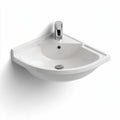 Corner wall-mounted sink in ceramic - 30 x 40 x 15cm