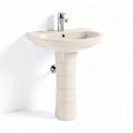 Ceramic pedestal bathroom sink with modern design - 55 x 45 x 80cm